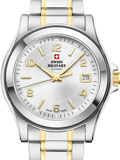 Swiss Military by Chrono Roloi Batarias me Xruso / Asimi Metalliko Brasele SM34002.26