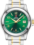 Swiss Military by Chrono Roloi Batarias me Xruso / Asimi Metalliko Brasele SM34002.28