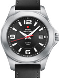 Swiss Military by Chrono Roloi Batarias me Mavro Dermatino Louraki SM34099.01