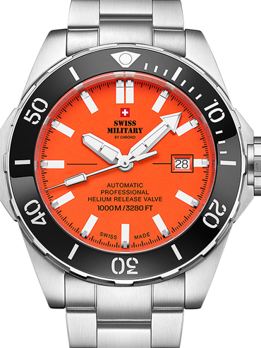 Swiss Military by Chrono Diver Ρολόι Αυτόματο με Ασημί Μεταλλικό Μπρασελέ SMA34092.03