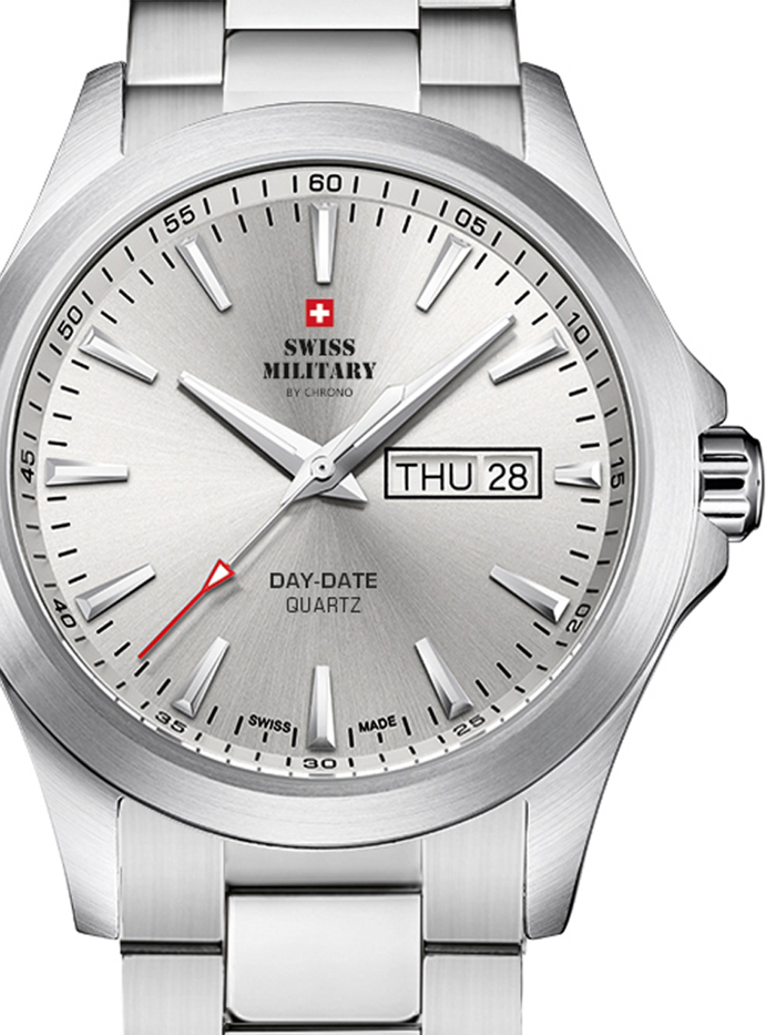 Swiss Military by Chrono Roloi Batarias me Asimi Metalliko Brasele SMP36040.23