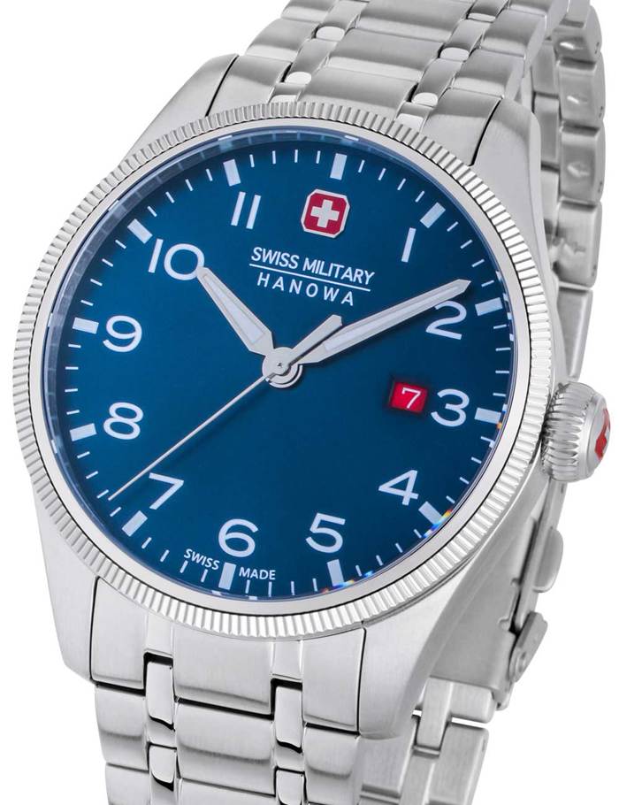 Swiss Military Hanowa Thunderbolt Roloi Batarias me Asimi Metalliko Brasele SMWGH0000802