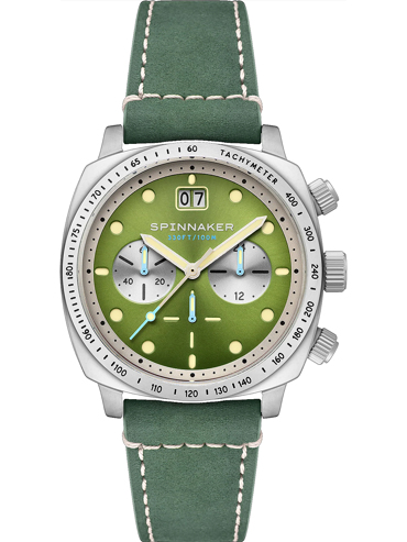 Spinnaker Hull Shire Green Ρολόι Χρονογράφος Μπαταρίας με Πράσινο Δερμάτινο Λουράκι SP-5068-06