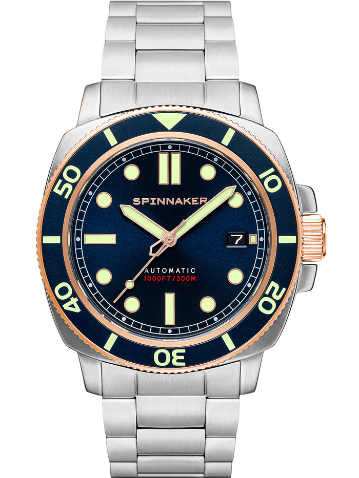 Spinnaker Hull Diver Roloi Aftomato me Asimi Metalliko Brasele SP-5088-55