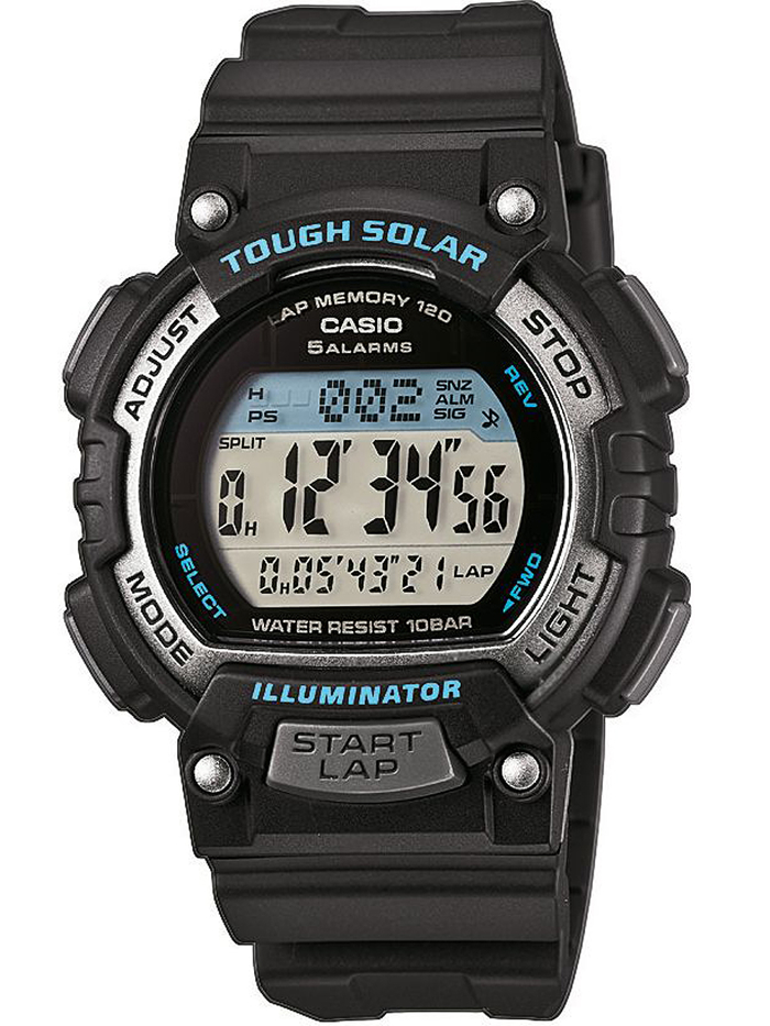 Casio Collection Roloi Iliakis Energias me Mavro Kaoutsouk Louraki STL-S300H-1AEF