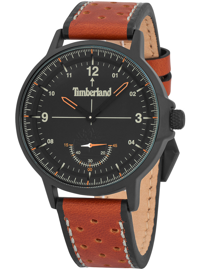 Timberland Parkridge Roloi Batarias me Kafe Dermatino Louraki TBL15943JYB.02