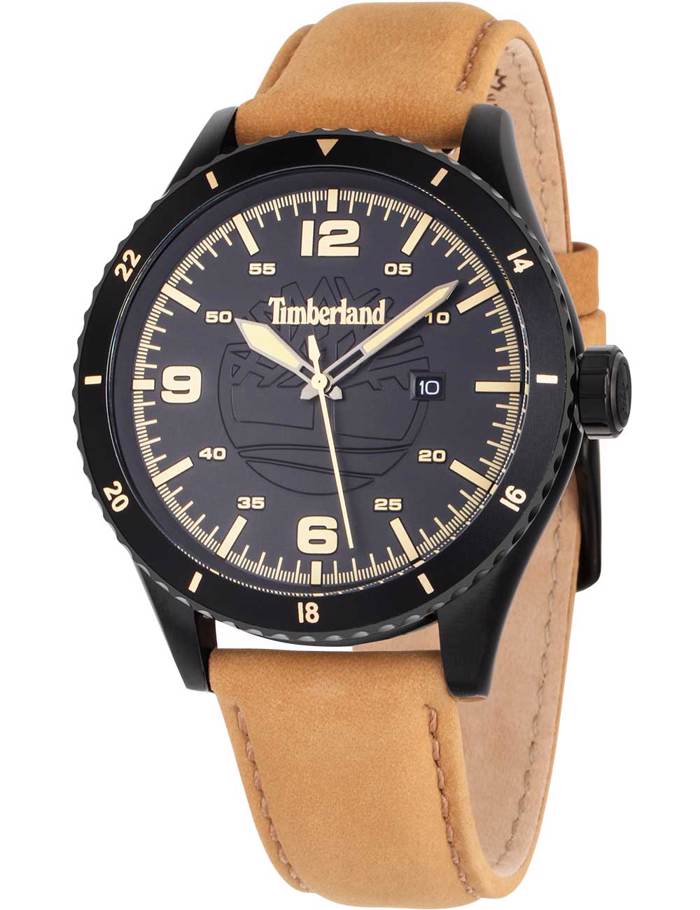 Timberland Ashmont Roloi Batarias me Kafe Dermatino Louraki TDWGB0010502