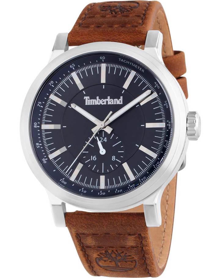 Timberland Driscoll Roloi Batarias me Kafe Dermatino Louraki TDWGF2231001