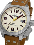 TW-Steel Canteen Roloi Batarias me Kafe Dermatino Louraki TW1100