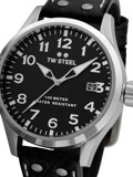 TW-Steel Volante Roloi Batarias me Mavro Dermatino Louraki VS100