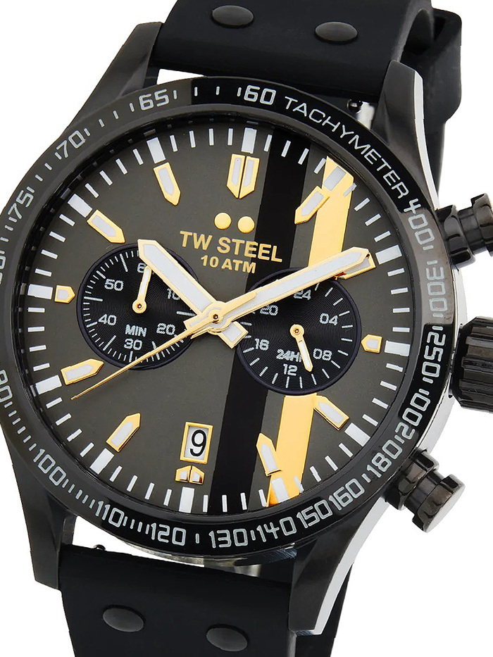 TW-Steel Volante Sport Roloi Xronogafos Batarias me Mavro Kaoutsouk Louraki VS122