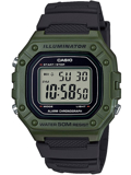 Casio Collection Roloi Batarias me Mavro Kaoutsouk Louraki W-218H-3AVEF