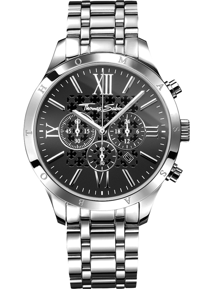 Thomas Sabo Rebel Urban Roloi Xronogafos Batarias me Asimi Metalliko Brasele WA0015-201-203