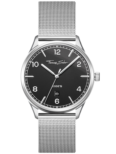 Thomas Sabo Code TS Ρολόι Μπαταρίας με Ασημί Μεταλλικό Μπρασελέ WA0339-201-203