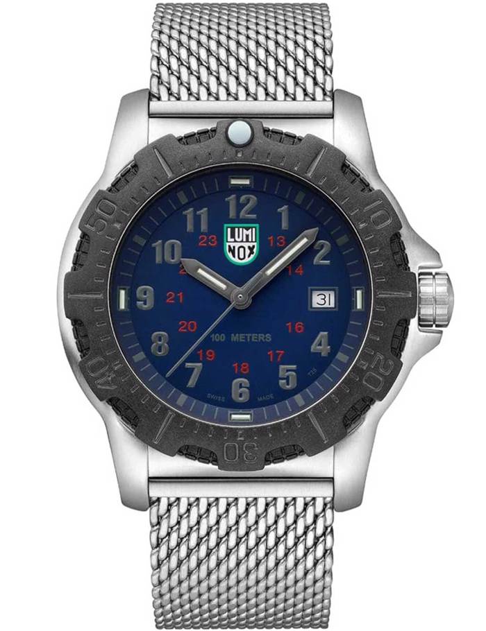 Luminox Manta Ray Steel Roloi Batarias me Asimi Metalliko Brasele X2.2134