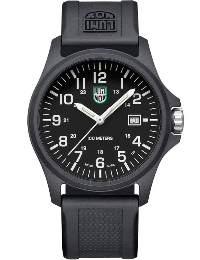 Luminox Patagonia Carbonox Roloi Batarias me Mavro Kaoutsouk Louraki X2.2401