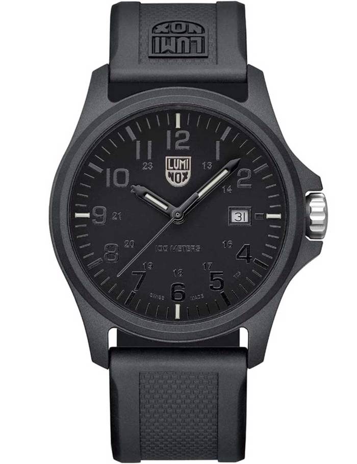 Luminox Patagonia Carbonox Roloi Batarias me Mavro Kaoutsouk Louraki X2.2402
