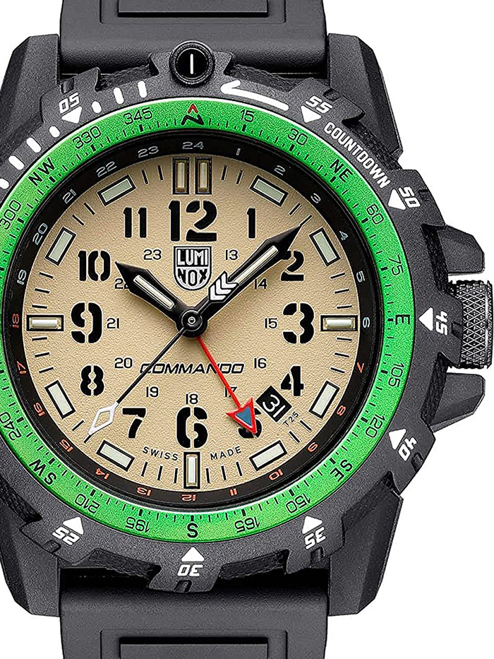 Luminox Commando Raider Dual Time Roloi Batarias me Mavro Kaoutsouk Louraki XL.3321