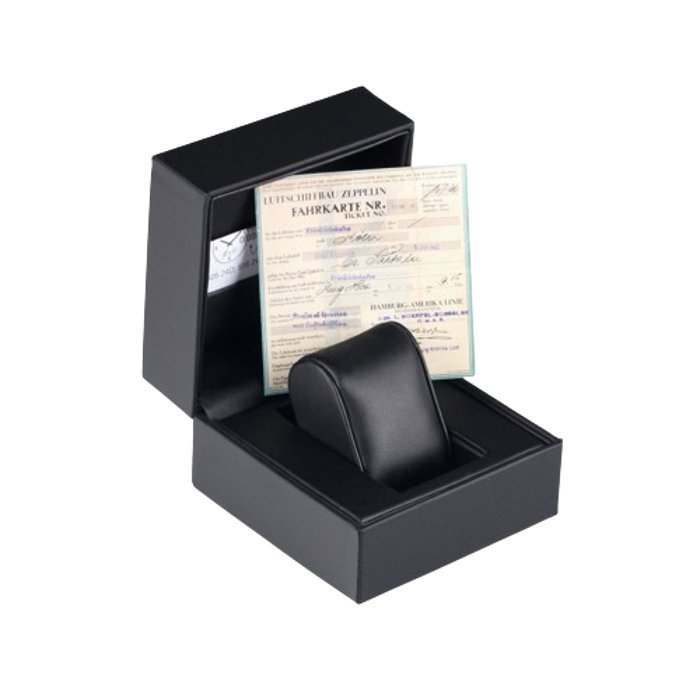 Zeppelin Hindenburg LZ129 Moonphase Roloi Batarias me Ble Dermatino Louraki 7039-2