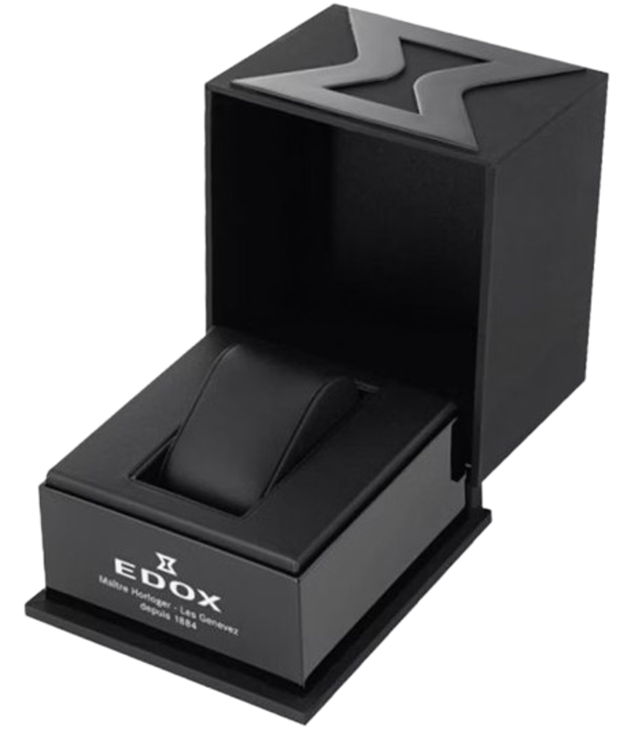 Edox Skydiver Neptunian Roloi Aftomato me Mavro Kaoutsouk Louraki 80120-3NCA-ODN
