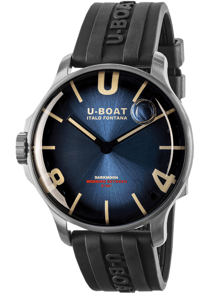 U-Boat 8704/E Darkmoon Blue SS Soleil Mens Watch 44mm 5ATM