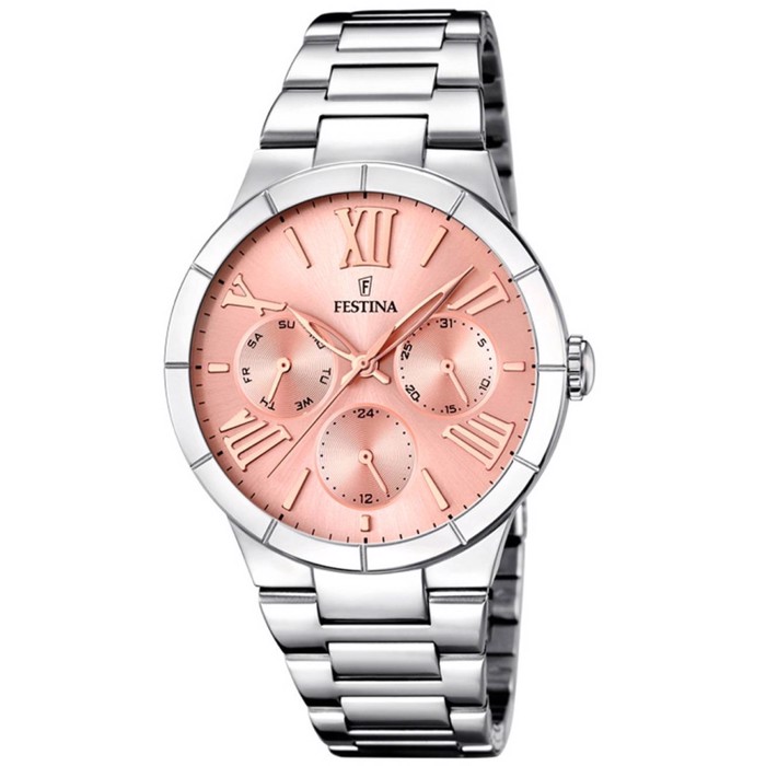 Festina Roloi Batarias me Asimi Metalliko Brasele F16716/3