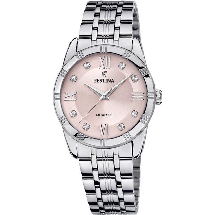 Festina Mademoiselle Roloi Batarias me Asimi Metalliko Brasele F16940/C