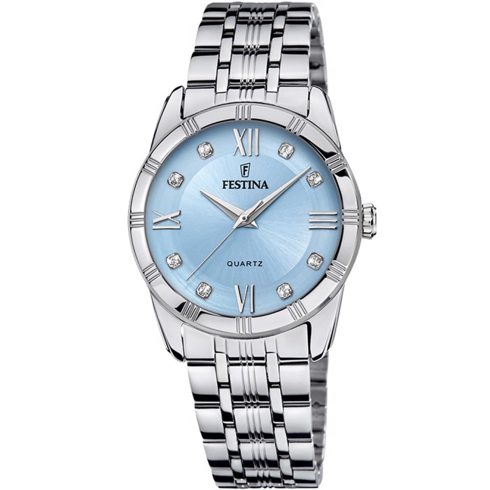 Festina Mademoiselle Roloi Batarias me Asimi Metalliko Brasele F16940/E