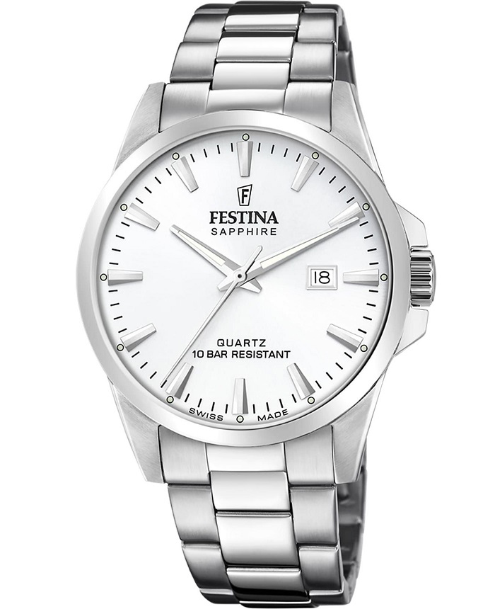 Festina Roloi Batarias me Asimi Metalliko Brasele F20024/2