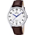 Festina Classic Roloi Batarias me Kafe Dermatino Louraki F20426/1
