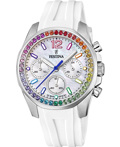 Festina Roloi Xronogafos Batarias me Lefko Kaoutsouk Louraki F20610/2