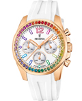 Festina Roloi Xronogafos Batarias me Lefko Kaoutsouk Louraki F20611/2