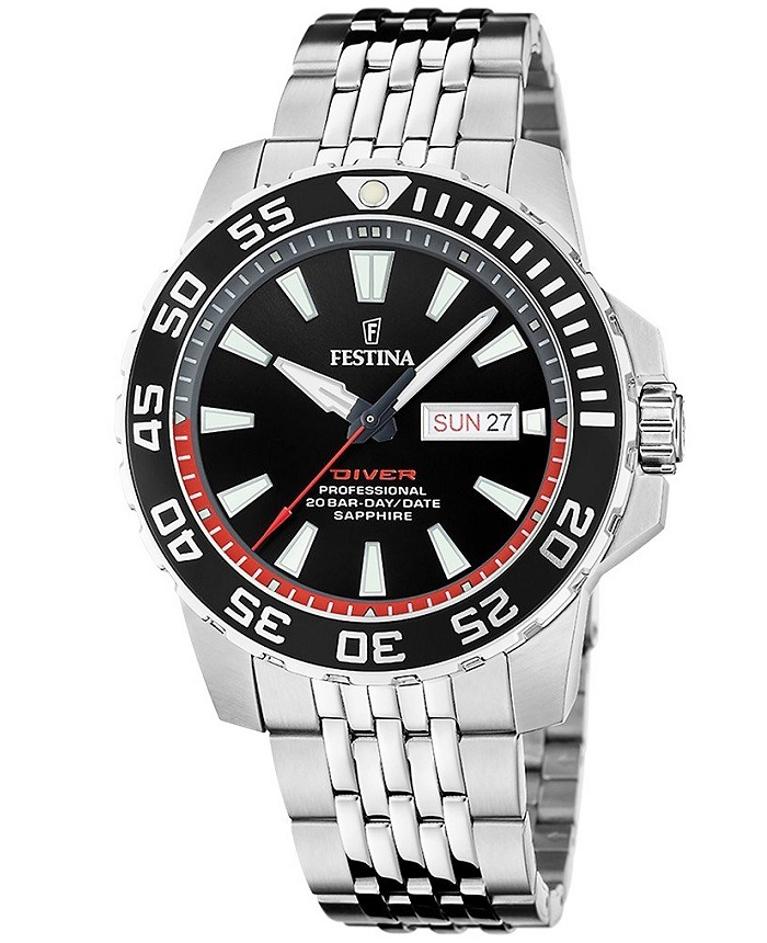 Festina Roloi Batarias me Asimi Metalliko Brasele F20661/3