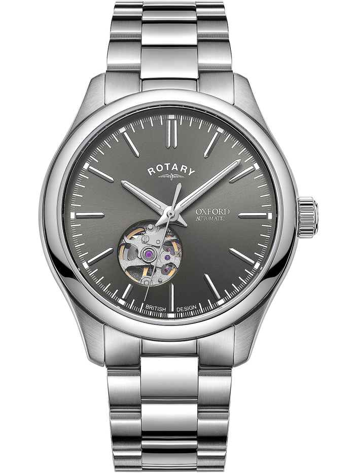 Rotary Oxford Roloi Aftomato me Asimi Metalliko Brasele GB05095/74