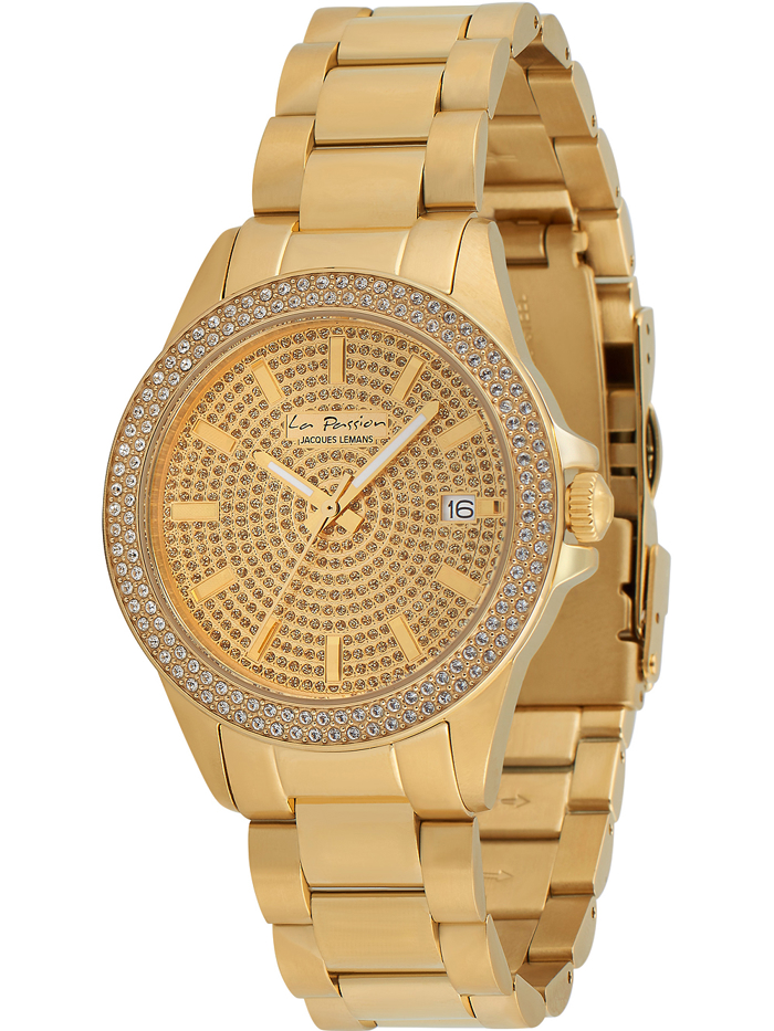 Jacques Lemans La Passion Roloi Batarias me Roz Xruso Metalliko Brasele LP-129C