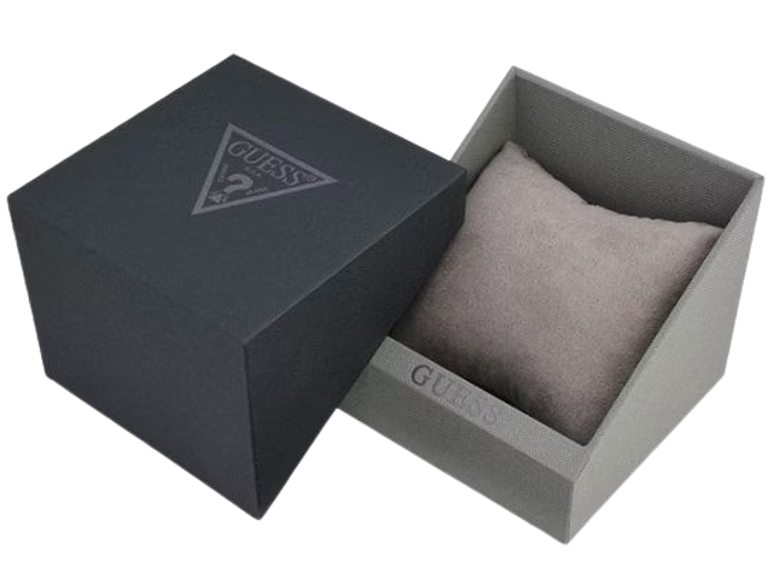 Guess York Roloi Batarias me Kafe Dermatino Louraki W0873G1