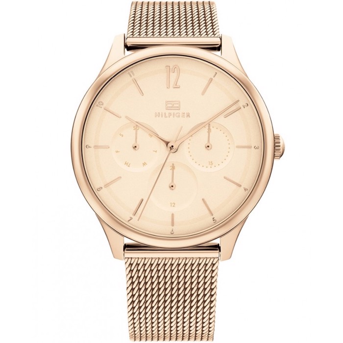 Tommy Hilfiger Layla Roloi Batarias me Roz Xruso Metalliko Brasele 1782457