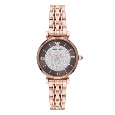 Emporio Armani Gianni Ρολόι Μπαταρίας με Ροζ Χρυσό Μεταλλικό Μπρασελέ AR11402