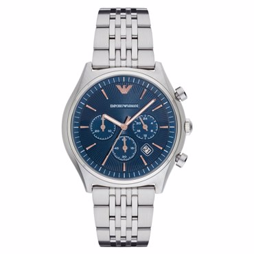 Emporio Armani Zeta Ρολόι Χρονογράφος Μπαταρίας με Ασημί Μεταλλικό Μπρασελέ AR1974