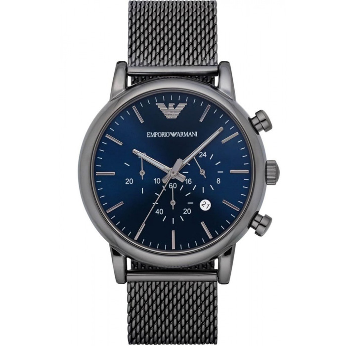 Emporio Armani Luigi Xronogafos Batarias me Ggri Metalliko Brasele AR1979