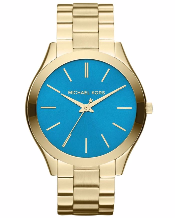 Michael Kors Slim Runway Roloi Batarias me Xruso Metalliko Brasele MK3265