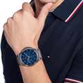 Tommy Hilfiger Dexter Roloi Batarias me Ggri Metalliko Brasele 1792089